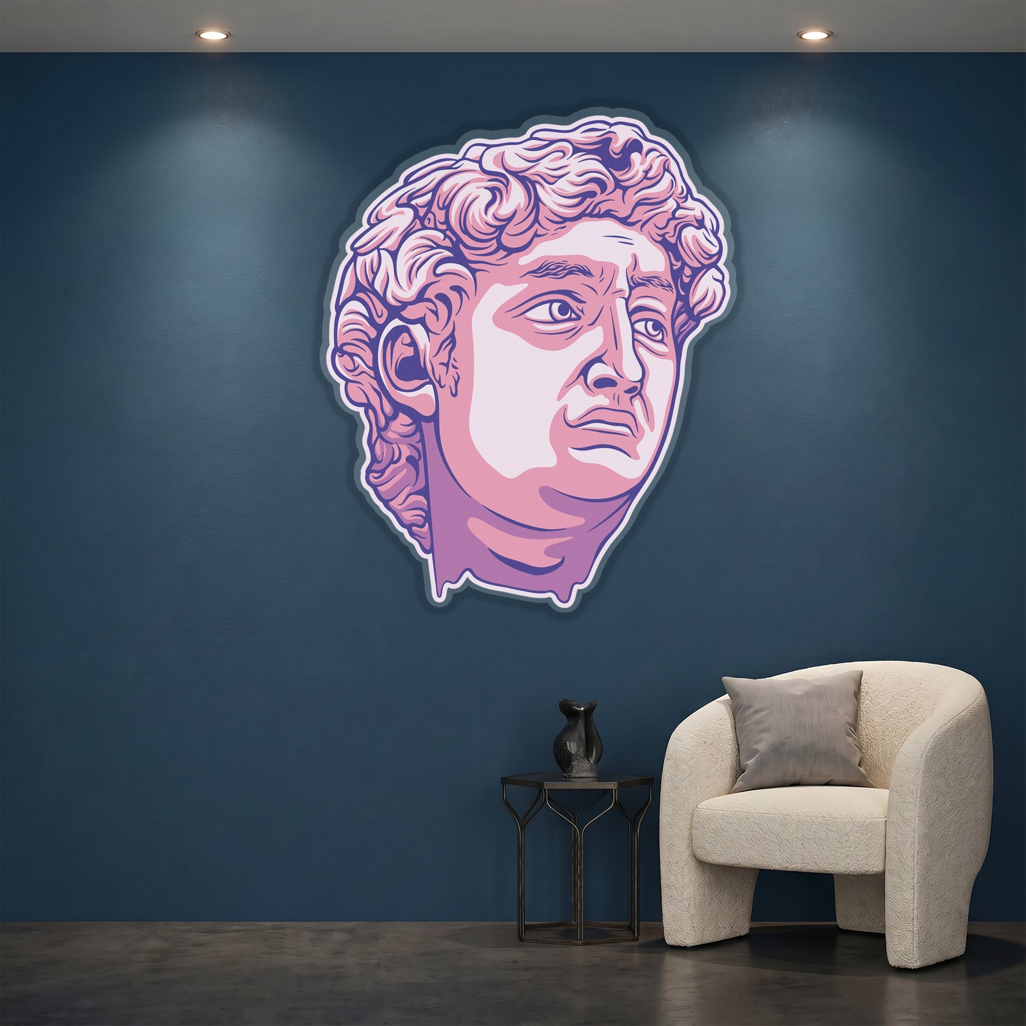 Acrylglasbild - David Michelangelo Statue - UV Druck - Official Neon - led neon schild schriftzug personalisiert