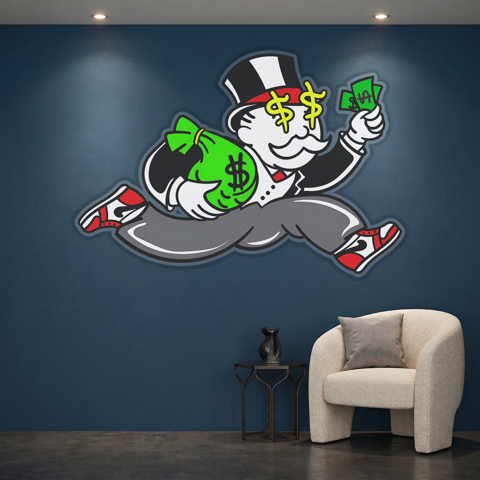 Acrylglasbild - Monopoly Geld - UV Druck - Official Neon - led neon schild schriftzug personalisiert