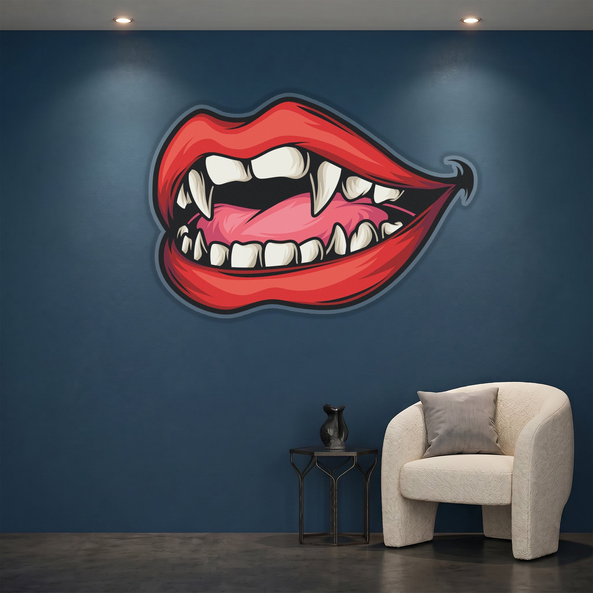 Acrylglasbild - Mund Lippen - UV Druck - Official Neon - led neon schild schriftzug personalisiert