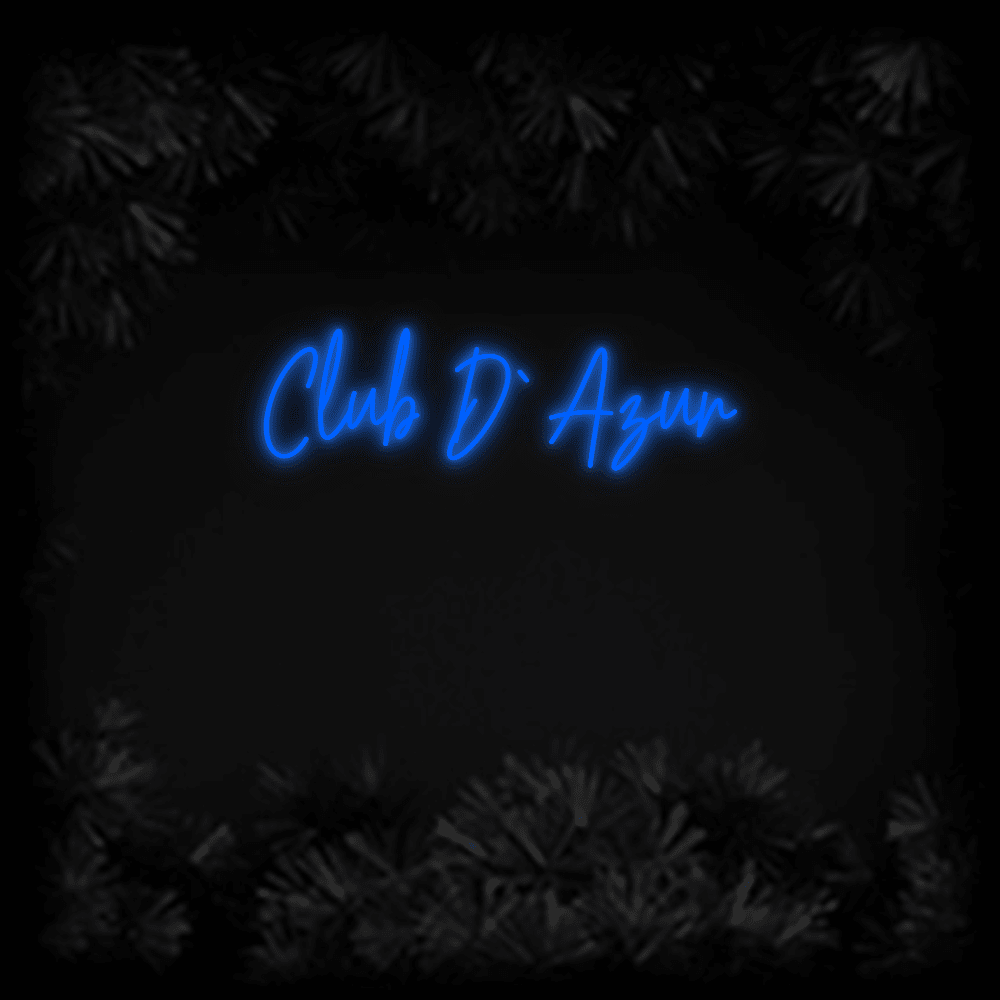 Konfiguriertes LED-Neonschild: Club D` Azur - Official Neon - led neon schild schriftzug personalisiert