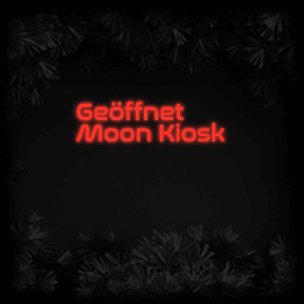Konfiguriertes LED - Neonschild: Geöffnet Moon K... - Official Neon - led neon schild schriftzug personalisiert