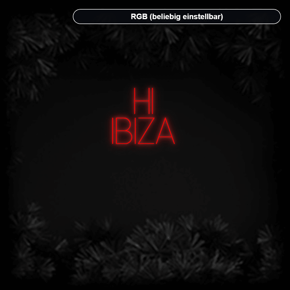 Konfiguriertes LED-Neonschild: HI IBIZA - Official Neon - led neon schild schriftzug personalisiert