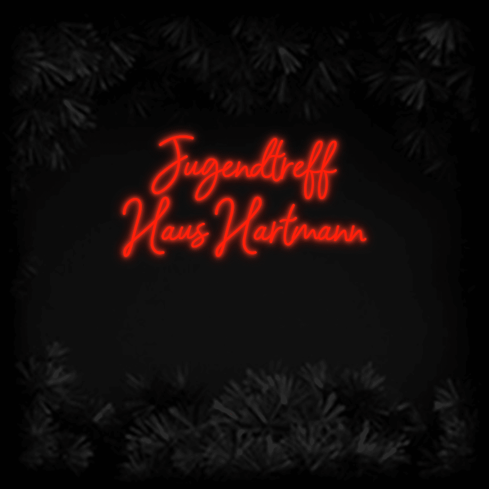 Konfiguriertes LED - Neonschild: Jugendtreff Hau... - Official Neon - led neon schild schriftzug personalisiert