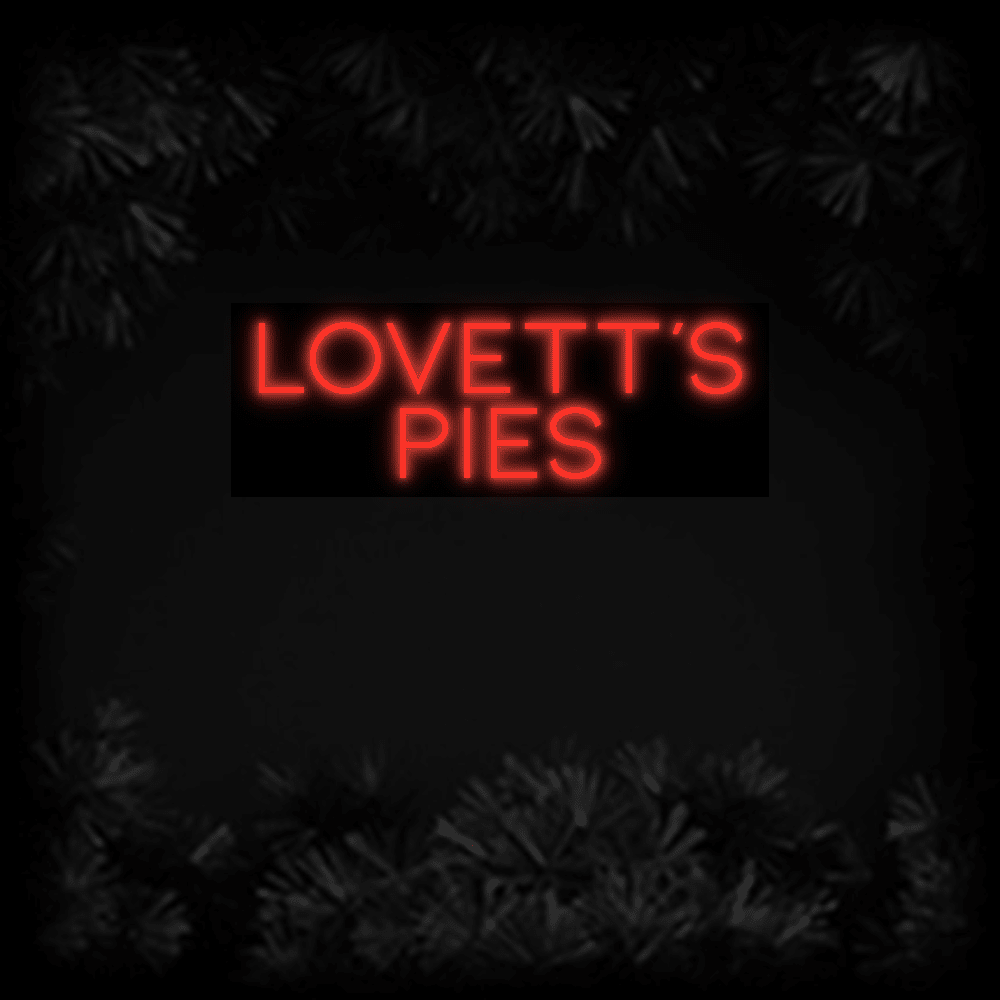 Konfiguriertes LED - Neonschild: LOVETT's PIES - Official Neon - led neon schild schriftzug personalisiert