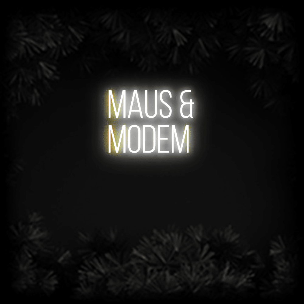 Konfiguriertes LED-Neonschild: MAUS & MODEM - Official Neon - led neon schild schriftzug personalisiert
