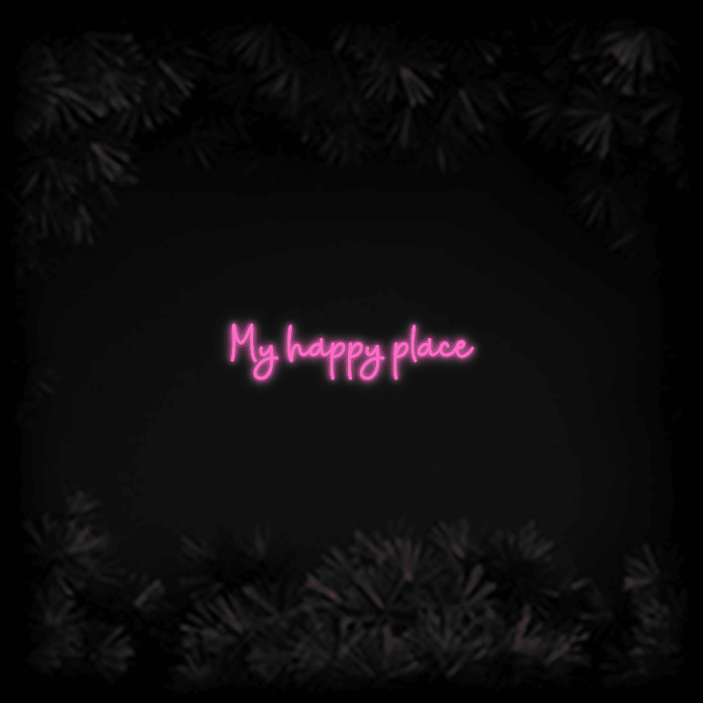 Konfiguriertes LED-Neonschild: My happy place - Official Neon - led neon schild schriftzug personalisiert