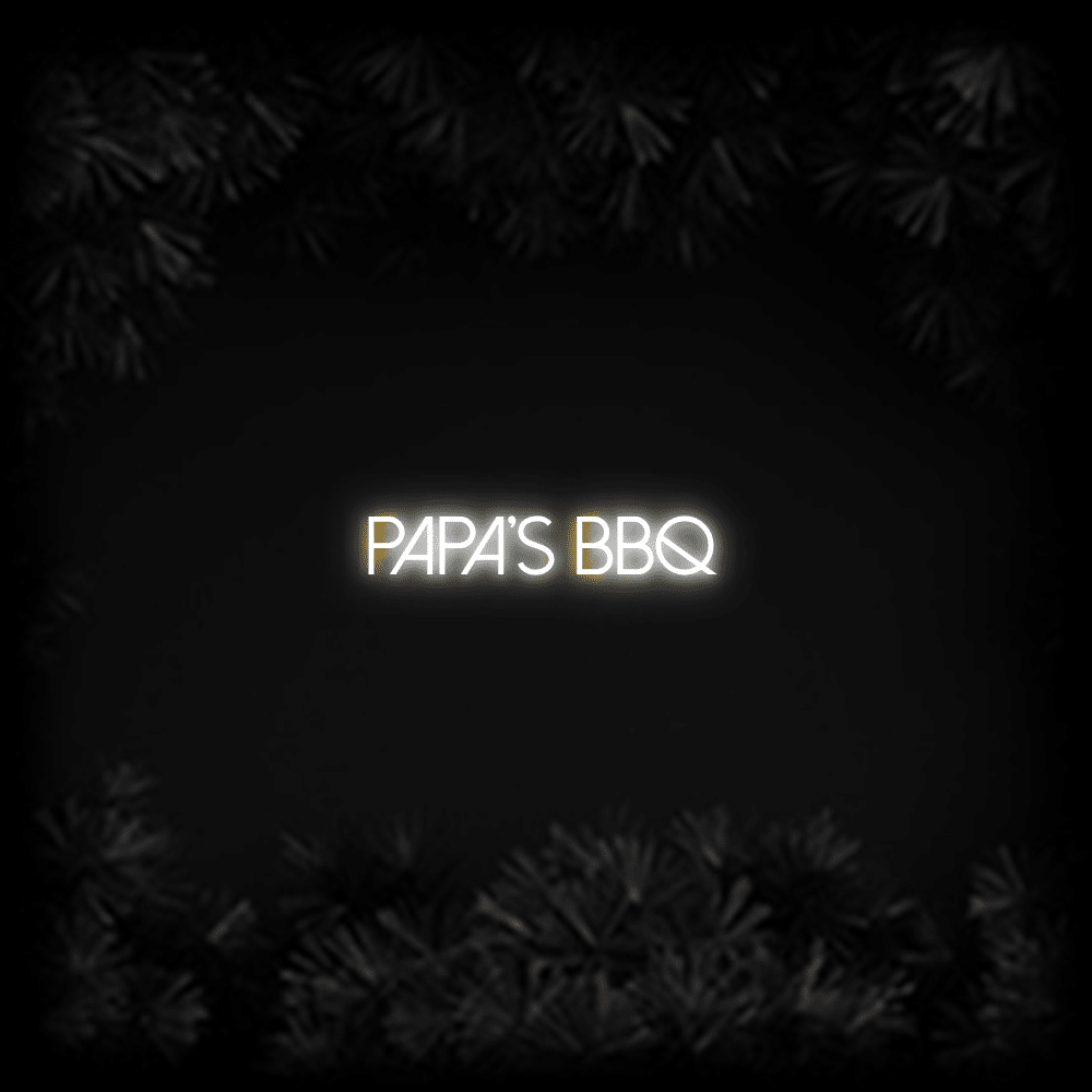 Konfiguriertes LED-Neonschild: PAPA'S BBQ - Official Neon - led neon schild schriftzug personalisiert