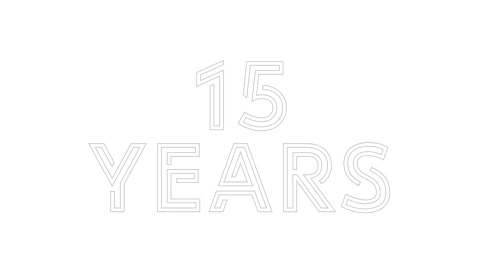 Konfiguriertes Neonschild: 15 Years - Official Neon - led neon schild schriftzug personalisiert
