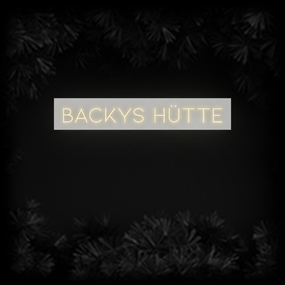 Konfiguriertes Neonschild: Backys Hütte - Official Neon - led neon schild schriftzug personalisiert