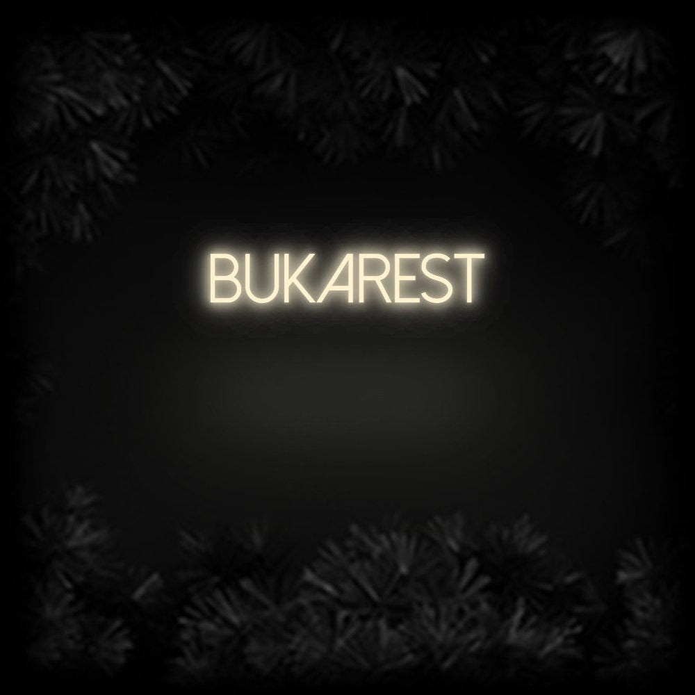 Konfiguriertes Neonschild: Bukarest - Official Neon - led neon schild schriftzug personalisiert
