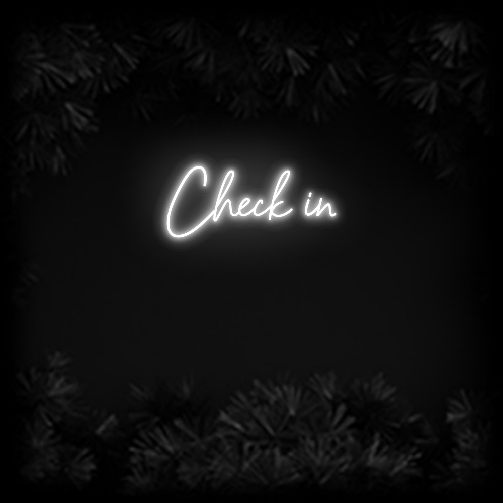 Konfiguriertes Neonschild: Check in - Official Neon - led neon schild schriftzug personalisiert