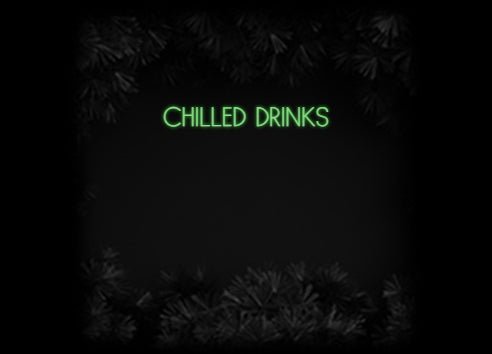 Konfiguriertes Neonschild: CHILLED DRINKS - Official Neon - led neon schild schriftzug personalisiert