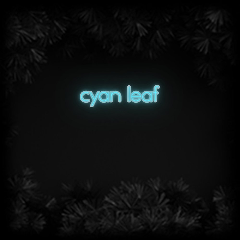 Konfiguriertes Neonschild: cyan leaf - Official Neon - led neon schild schriftzug personalisiert