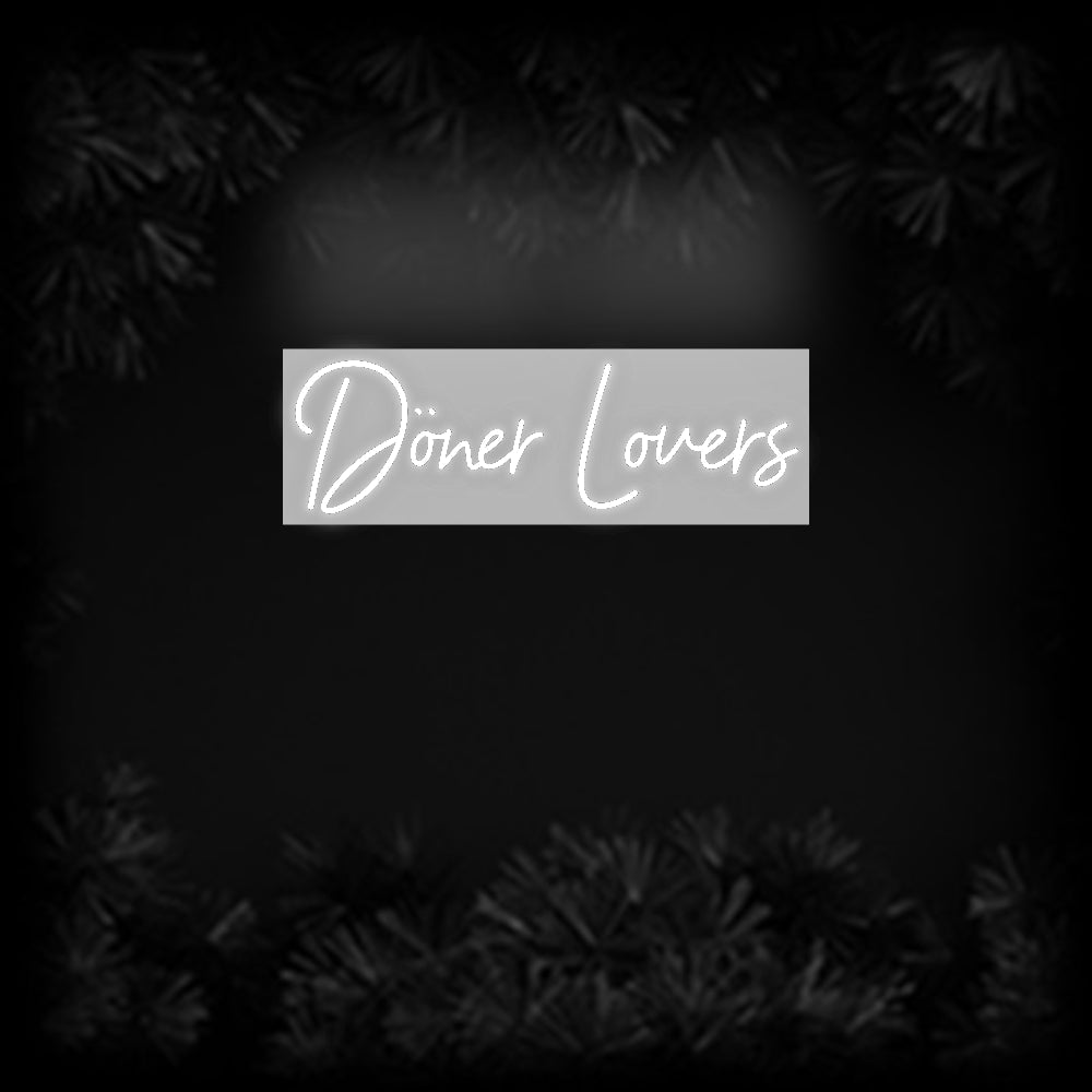 Konfiguriertes Neonschild: Döner Lovers - Official Neon - led neon schild schriftzug personalisiert