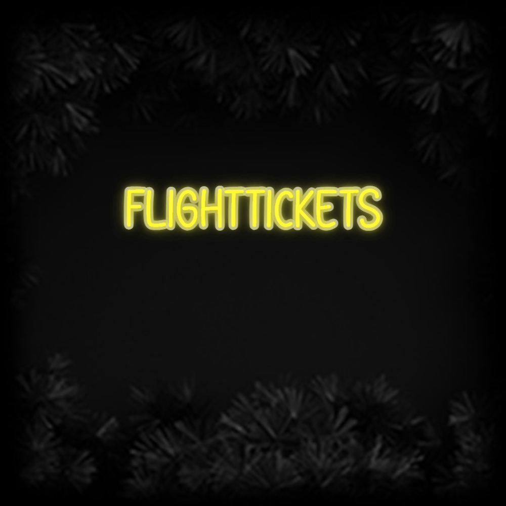 Konfiguriertes Neonschild: Flighttickets - Official Neon - led neon schild schriftzug personalisiert