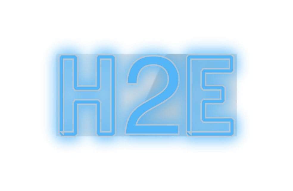 Konfiguriertes Neonschild: H2E - Official Neon - led neon schild schriftzug personalisiert