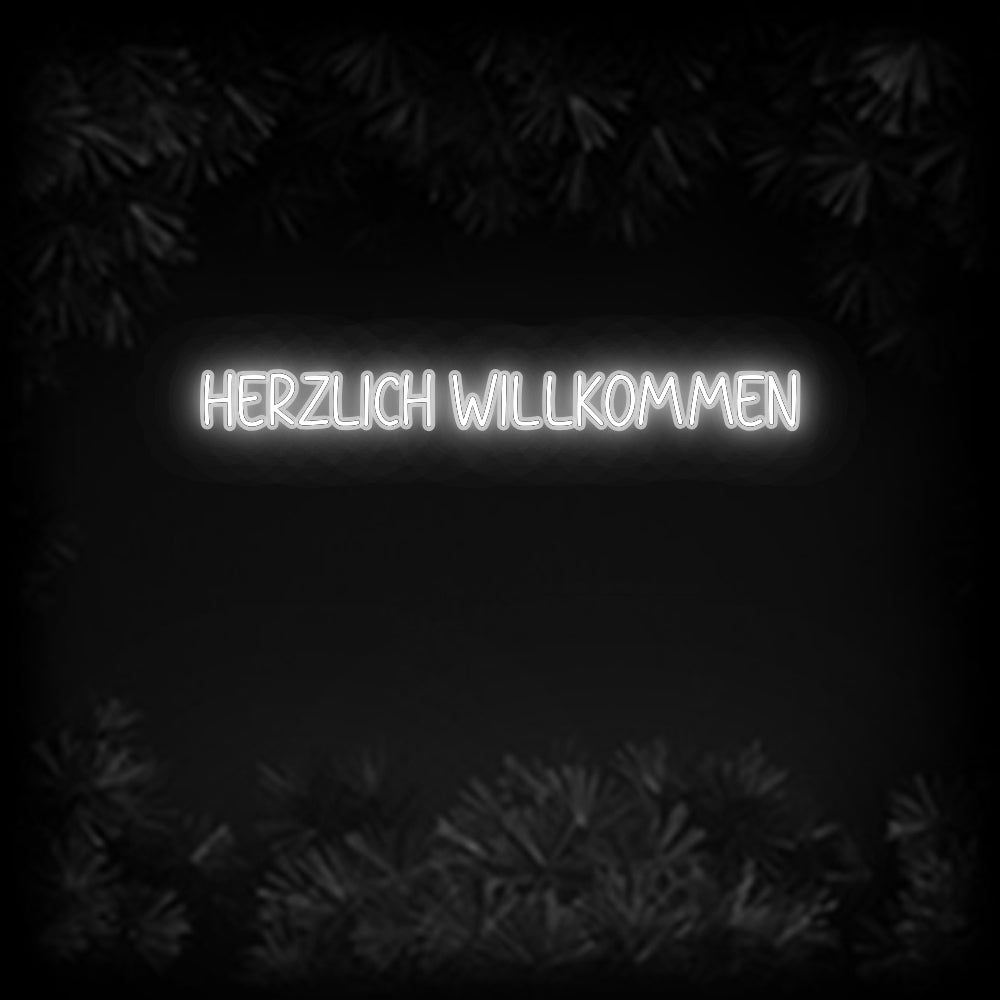Konfiguriertes Neonschild: Herzlich Will... - Official Neon - led neon schild schriftzug personalisiert