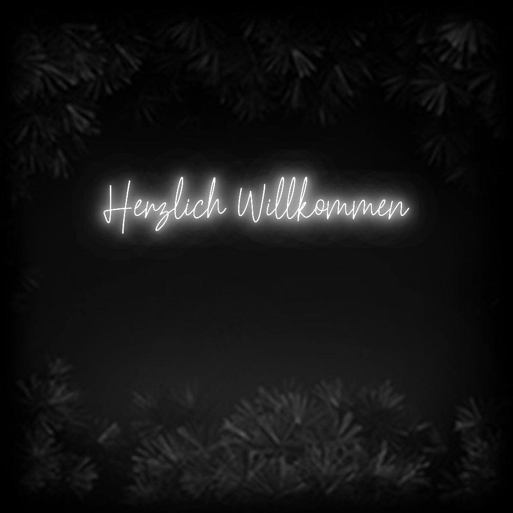 Konfiguriertes Neonschild: Herzlich Will... - Official Neon - led neon schild schriftzug personalisiert