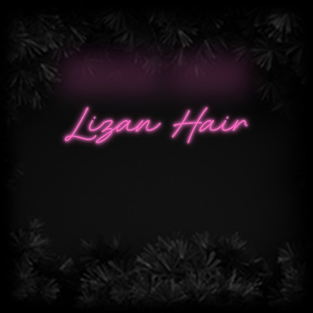 Konfiguriertes Neonschild: Lizan Hair - Official Neon - led neon schild schriftzug personalisiert