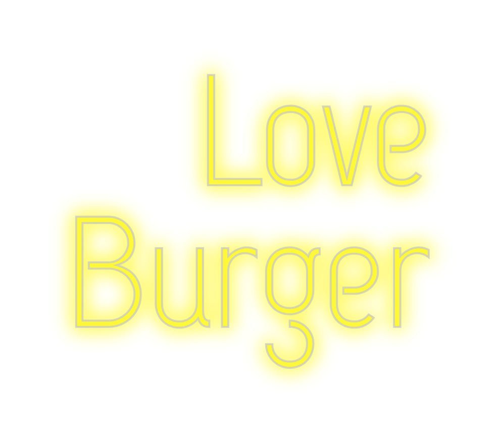 Konfiguriertes Neonschild: Love Burger - Official Neon - led neon schild schriftzug personalisiert