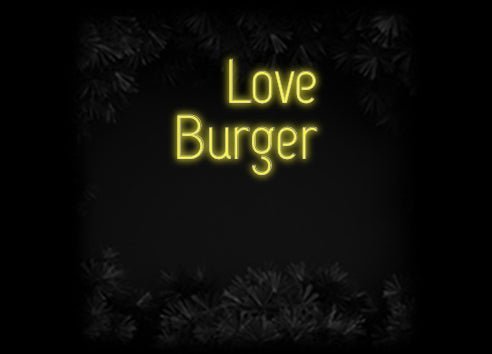 Konfiguriertes Neonschild: Love Burger - Official Neon - led neon schild schriftzug personalisiert