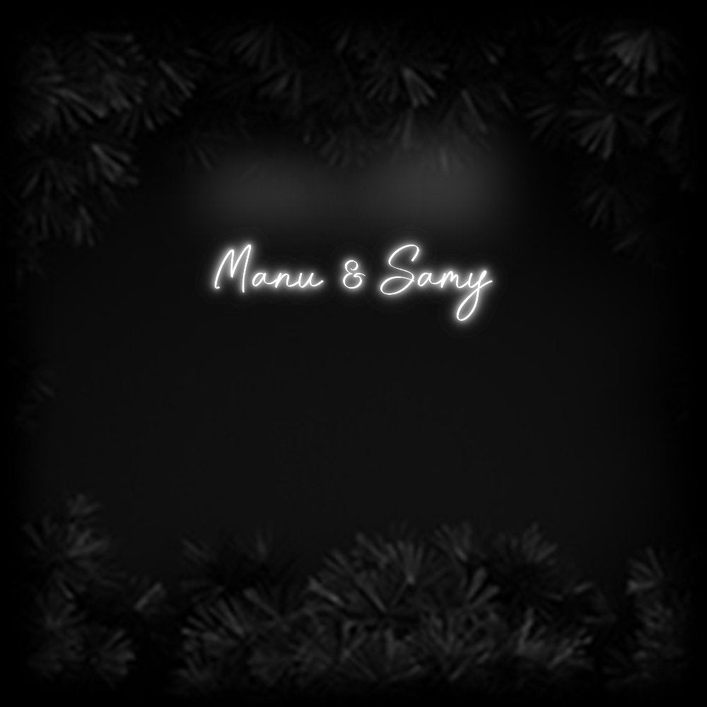 Konfiguriertes Neonschild: Manu & Samy - Official Neon - led neon schild schriftzug personalisiert