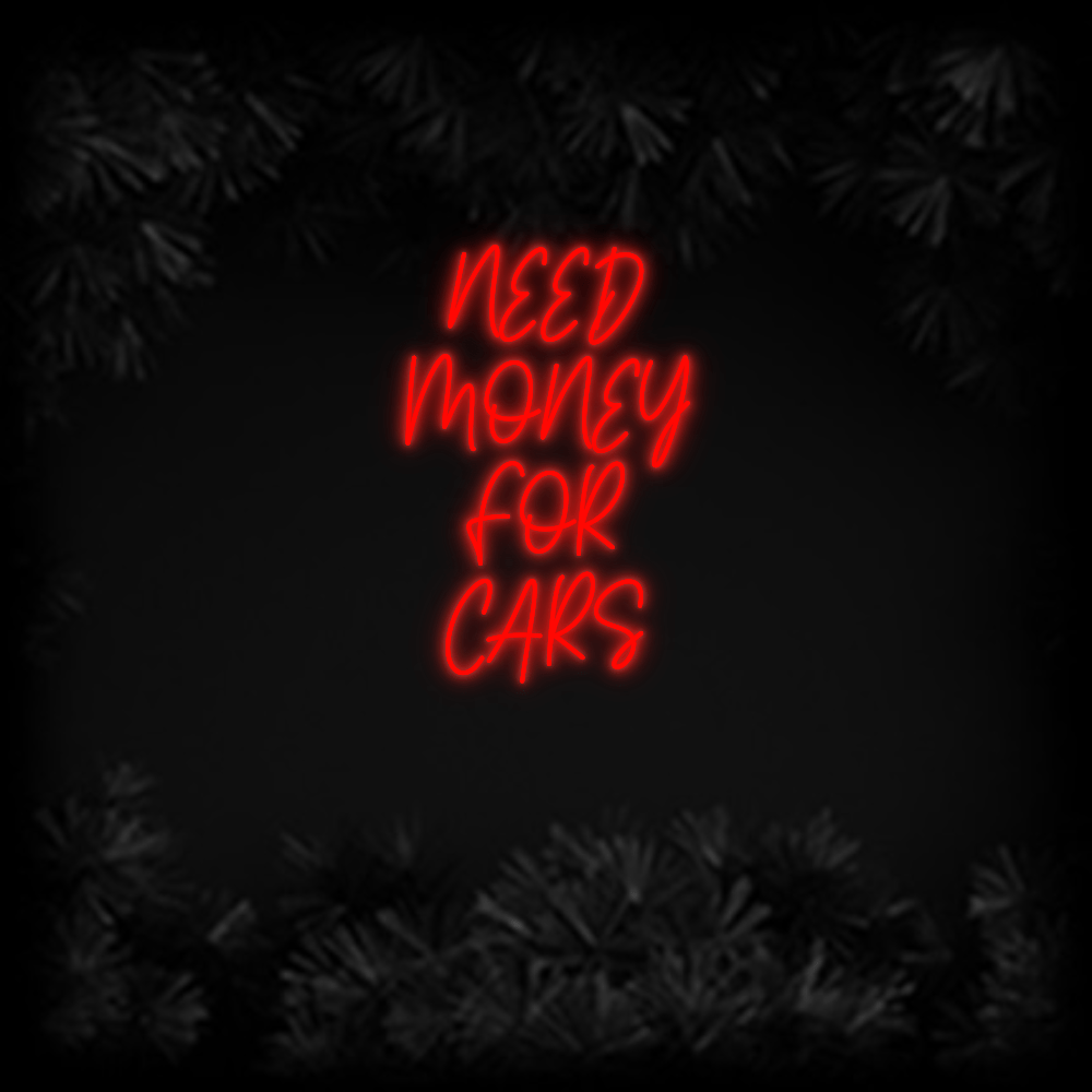 Konfiguriertes Neonschild: NEED MONEY FOR... - Official Neon - led neon schild schriftzug personalisiert