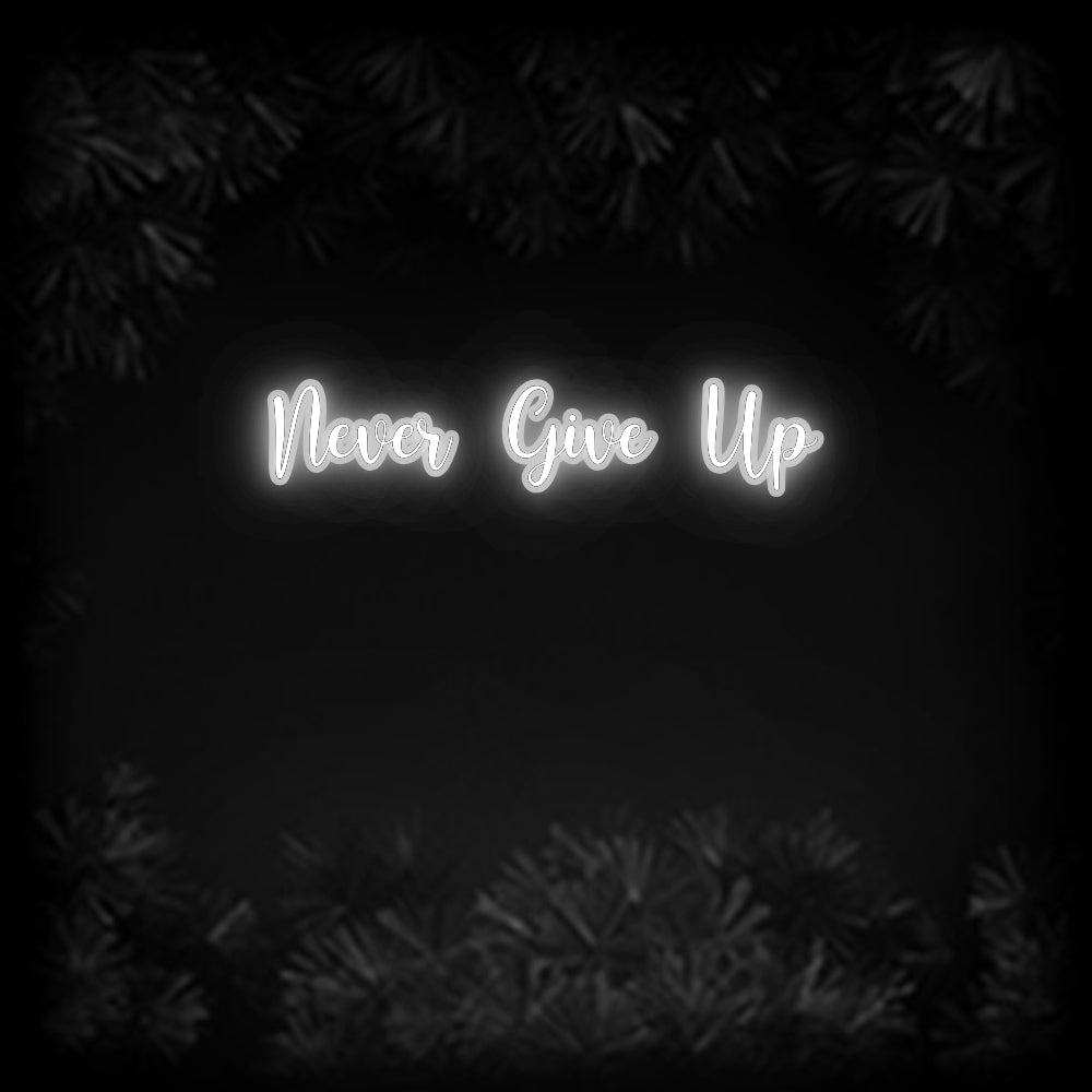 Konfiguriertes Neonschild: Never Give Up - Official Neon - led neon schild schriftzug personalisiert