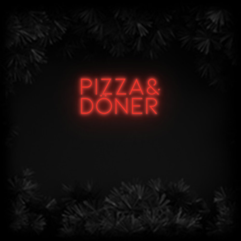 Konfiguriertes Neonschild: Pizza& Döner - Official Neon - led neon schild schriftzug personalisiert