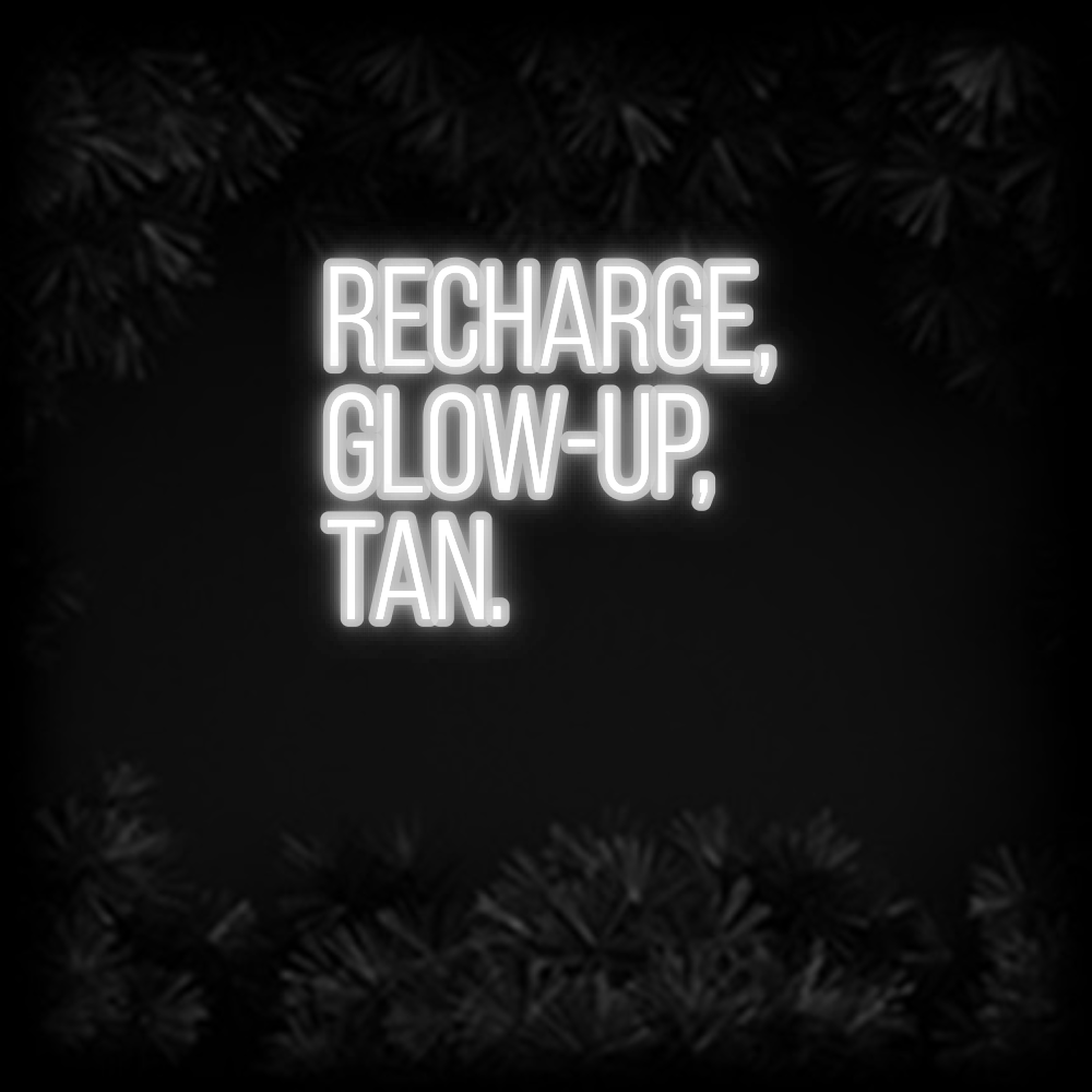 Konfiguriertes Neonschild: RECHARGE, GLOW - ... - Official Neon - led neon schild schriftzug personalisiert