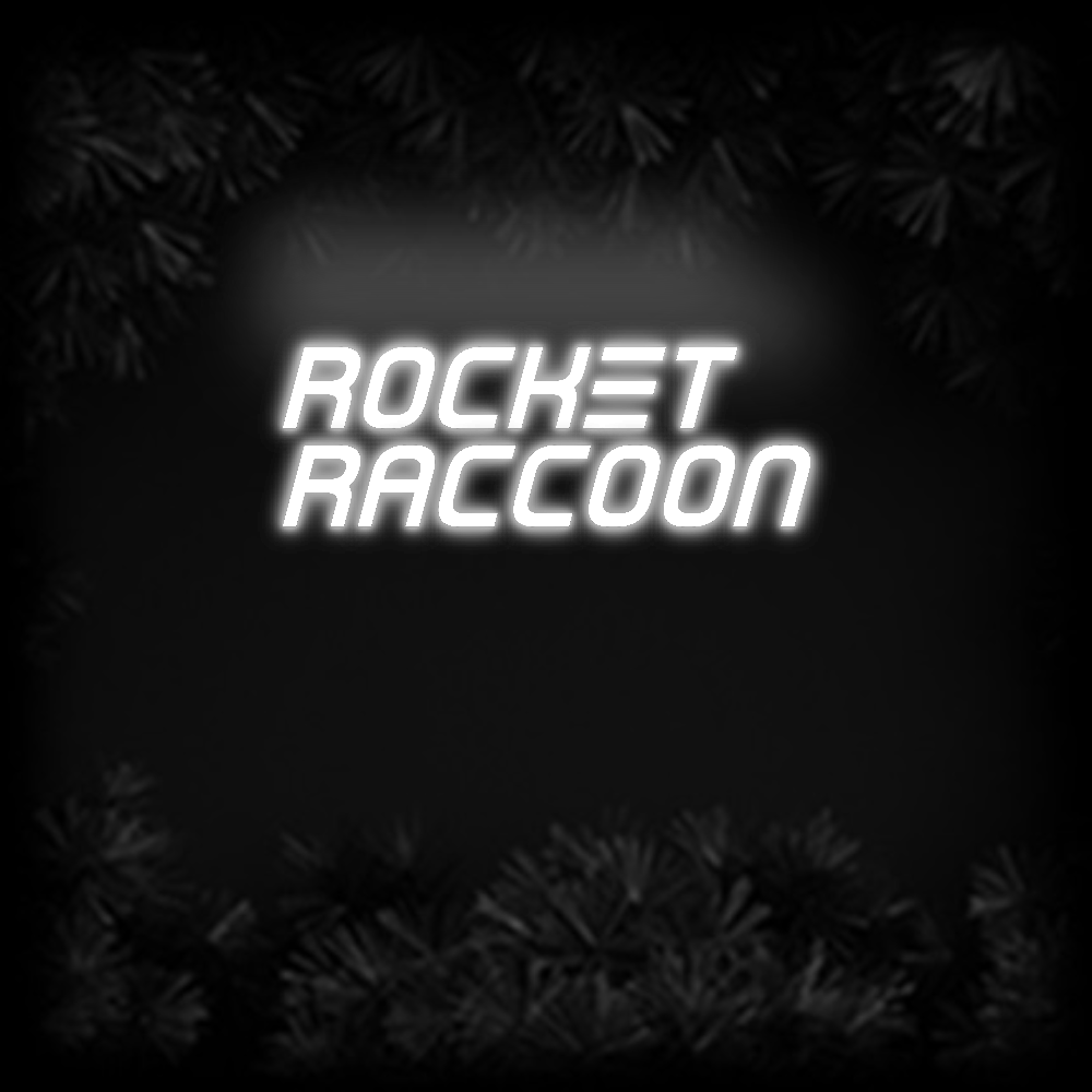Konfiguriertes Neonschild: Rocket Raccoon - Official Neon - led neon schild schriftzug personalisiert