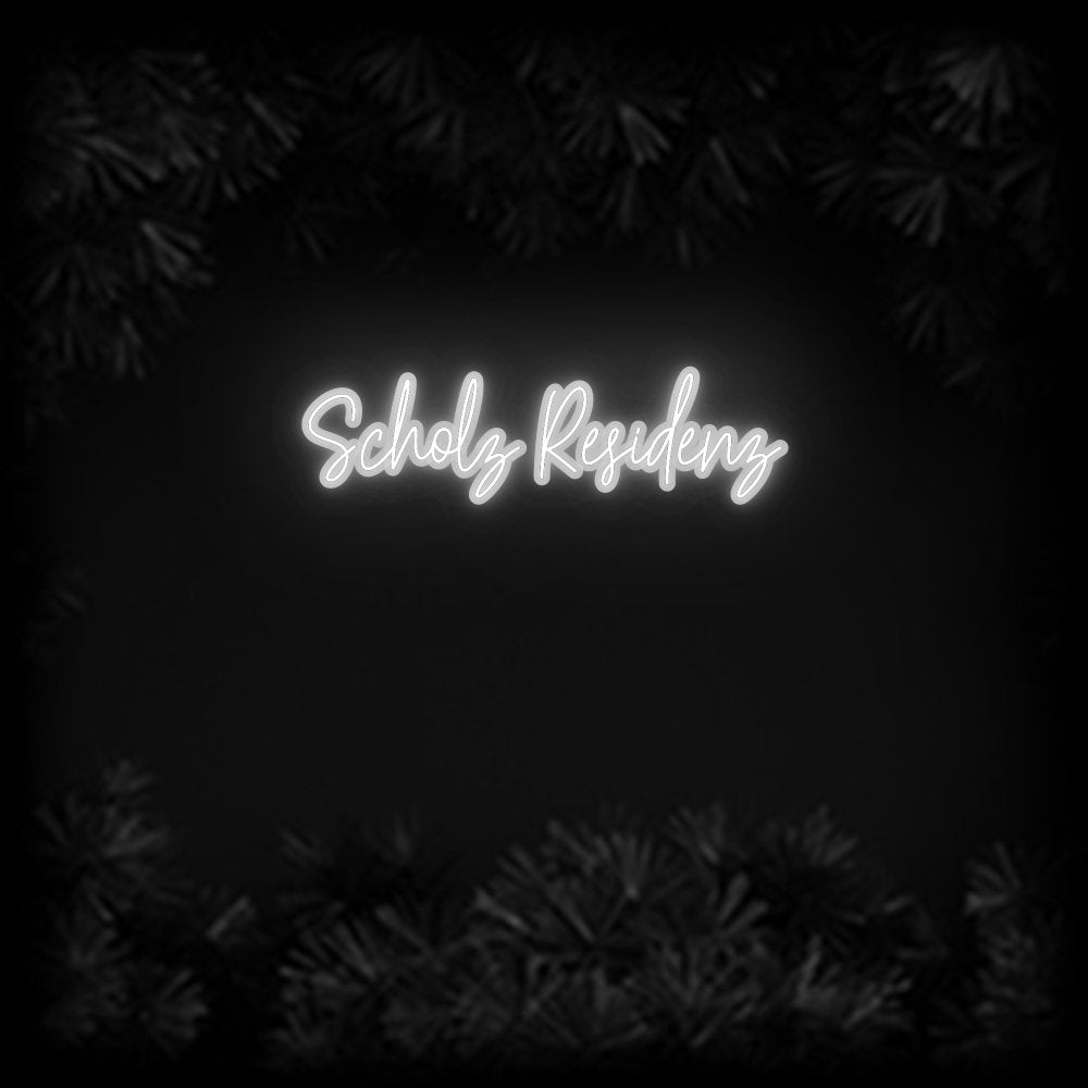 Konfiguriertes Neonschild: Scholz Residenz - Official Neon - led neon schild schriftzug personalisiert