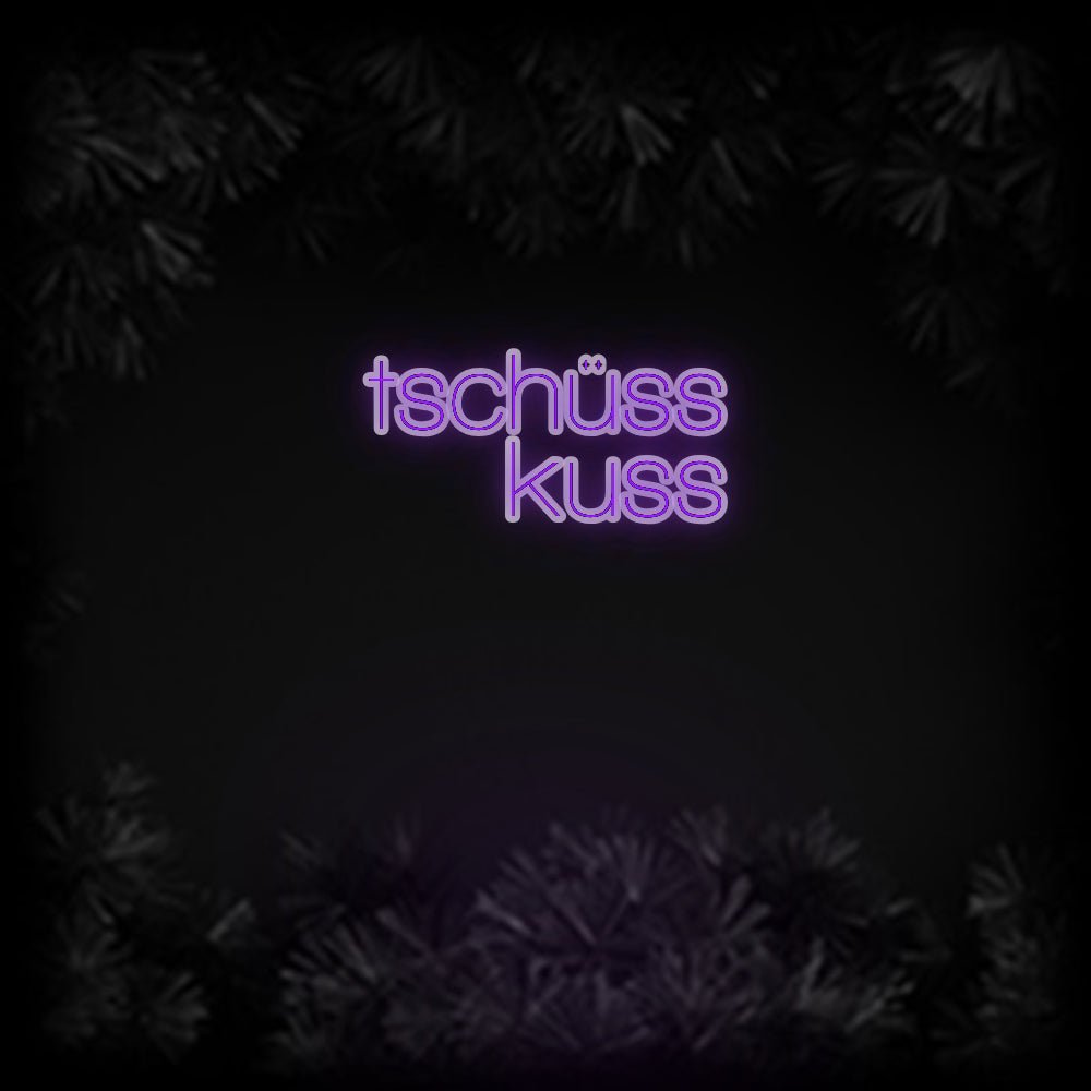 Konfiguriertes Neonschild: tschüss kuss - Official Neon - led neon schild schriftzug personalisiert