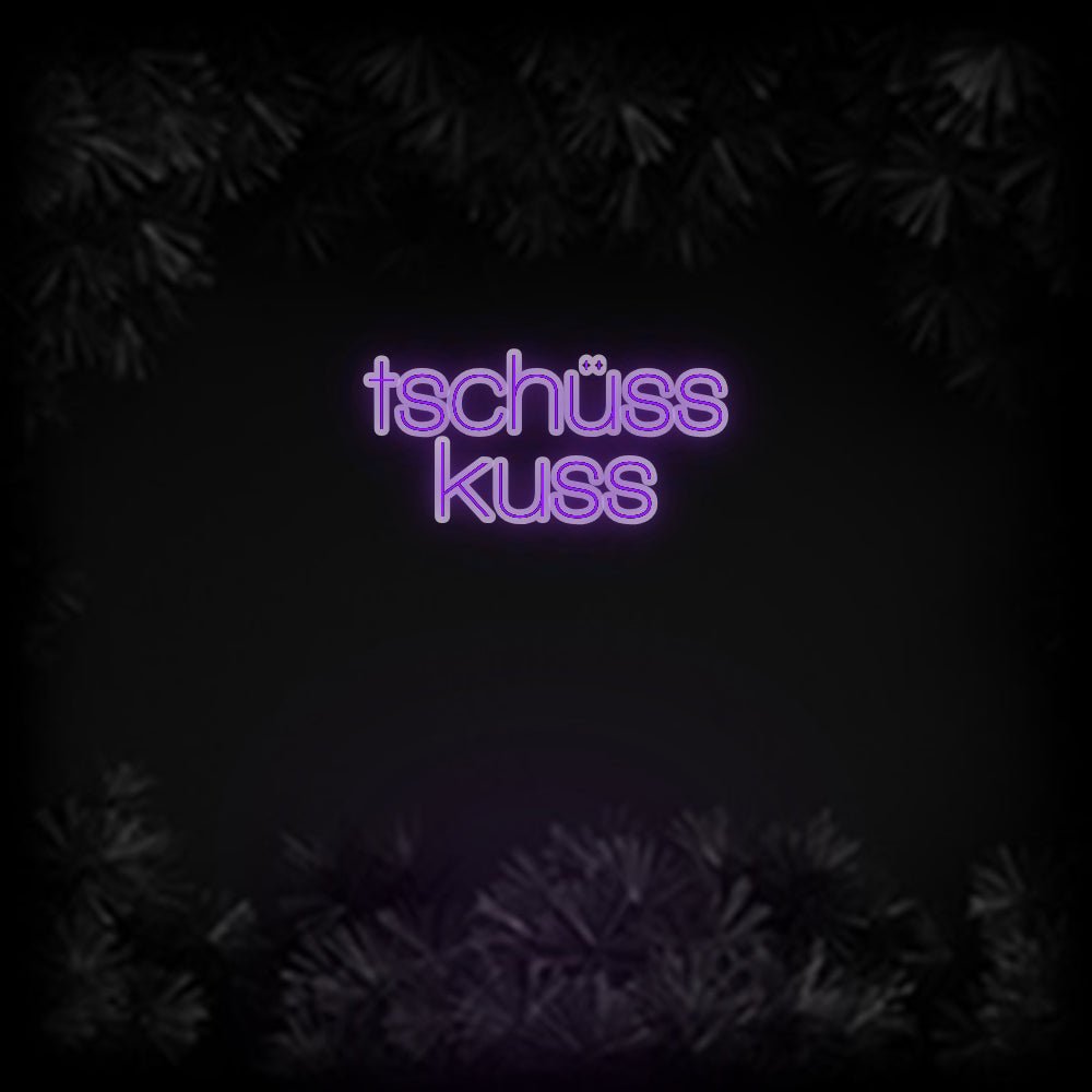 Konfiguriertes Neonschild: tschüss kuss - Official Neon - led neon schild schriftzug personalisiert