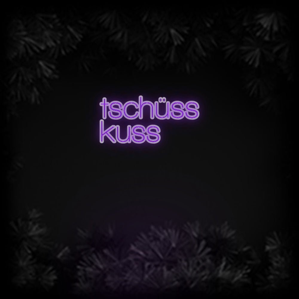 Konfiguriertes Neonschild: tschüss kuss - Official Neon - led neon schild schriftzug personalisiert