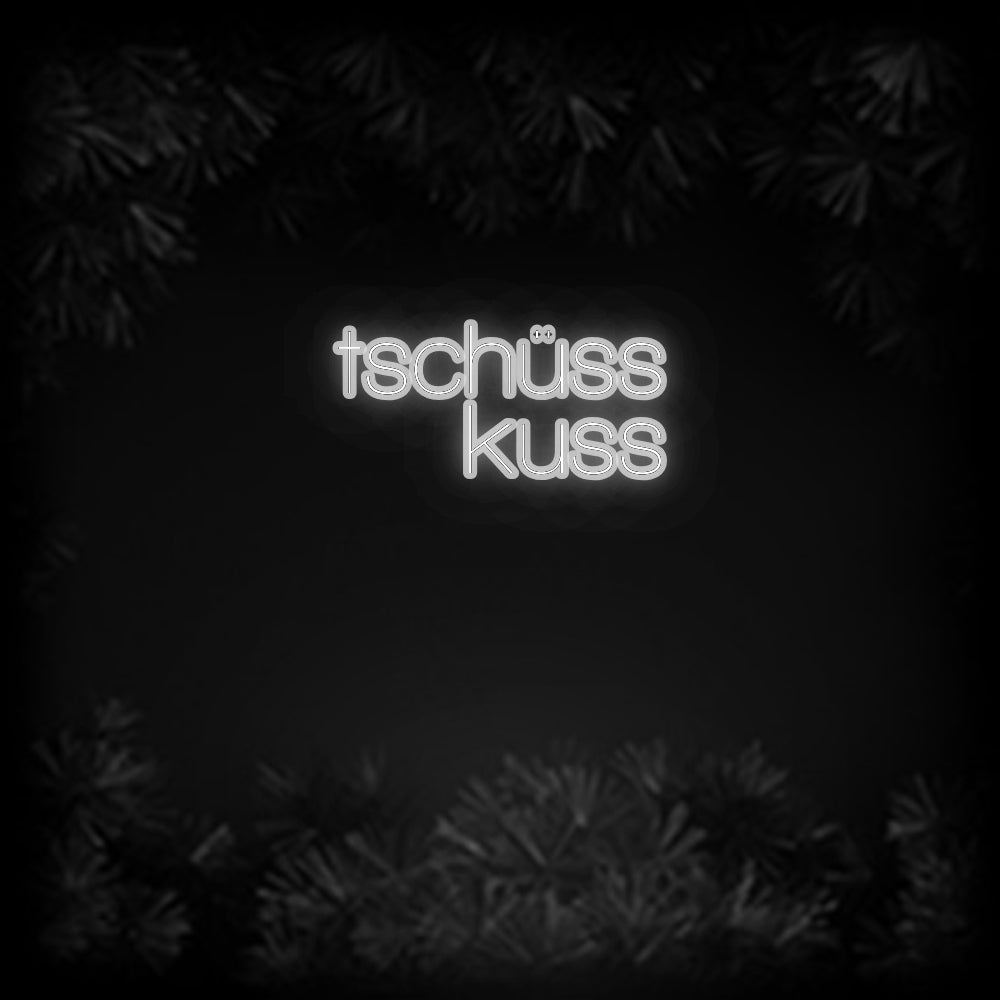 Konfiguriertes Neonschild: tschüss kuss - Official Neon - led neon schild schriftzug personalisiert