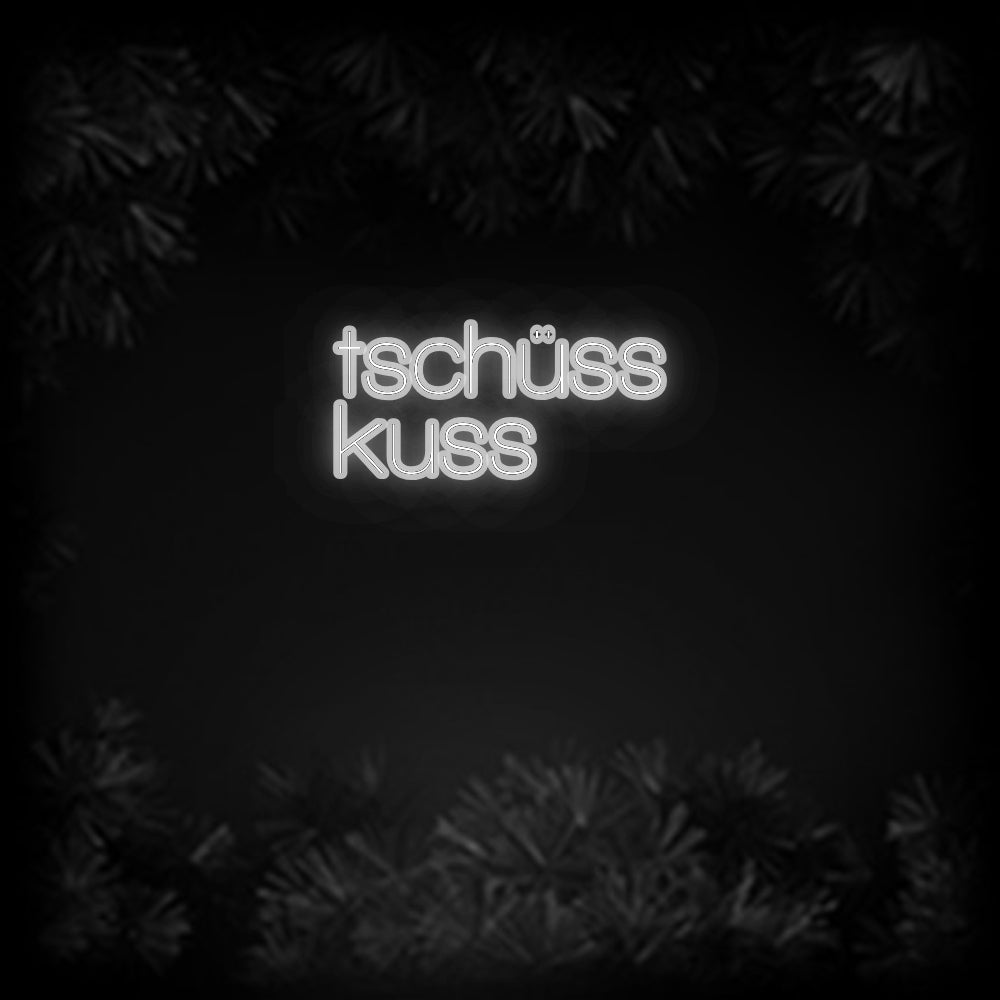 Konfiguriertes Neonschild: tschüss kuss - Official Neon - led neon schild schriftzug personalisiert