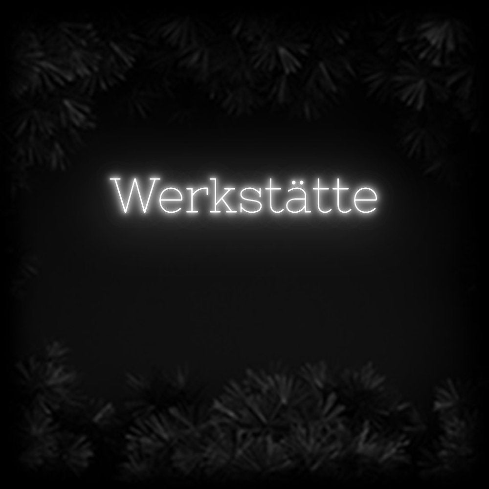 Konfiguriertes Neonschild: Werkstätte - Official Neon - led neon schild schriftzug personalisiert