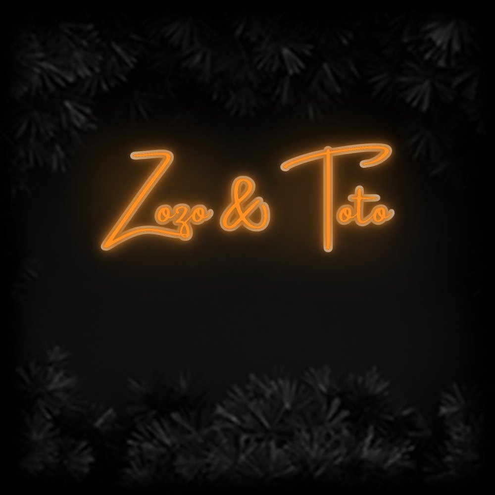Konfiguriertes Neonschild: Zozo & Toto - Official Neon - led neon schild schriftzug personalisiert