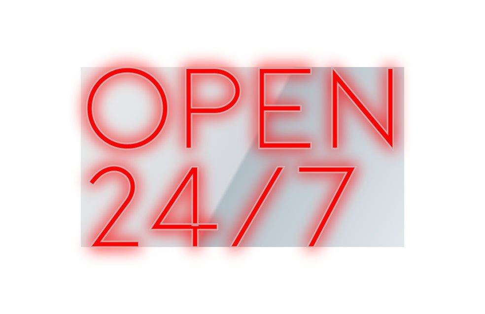 Konfiguriertes Neonschild: Open 24/7 - Official Neon - led neon schild schriftzug personalisiert