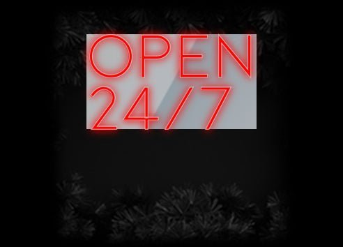 Konfiguriertes Neonschild: Open 24/7 - Official Neon - led neon schild schriftzug personalisiert