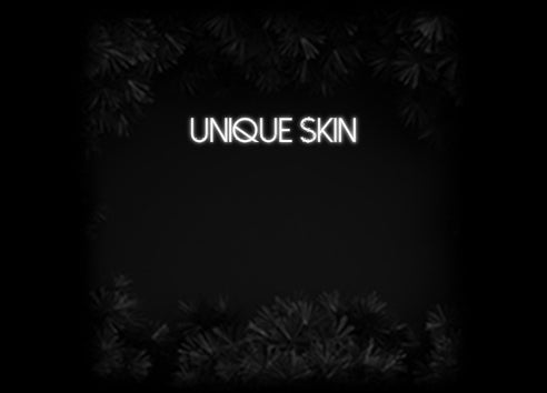 Konfiguriertes Neonschild: UNIQUE SKIN - Official Neon - led neon schild schriftzug personalisiert