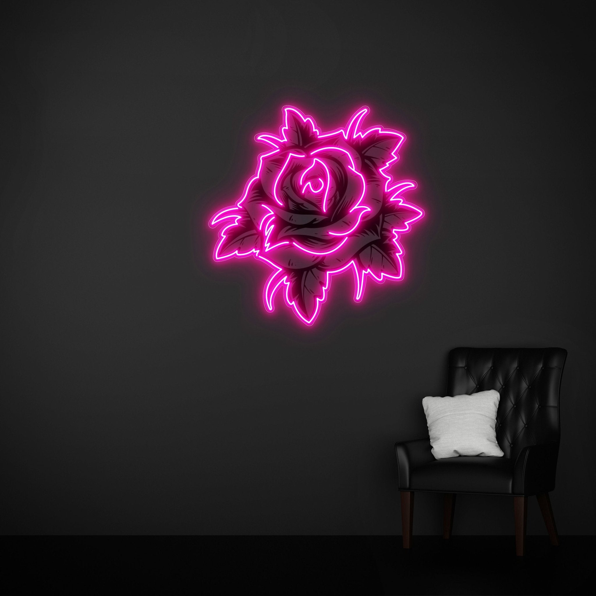 LED Neon Schild - Rose - UV Druck - Official Neon - led neon schild schriftzug personalisiert